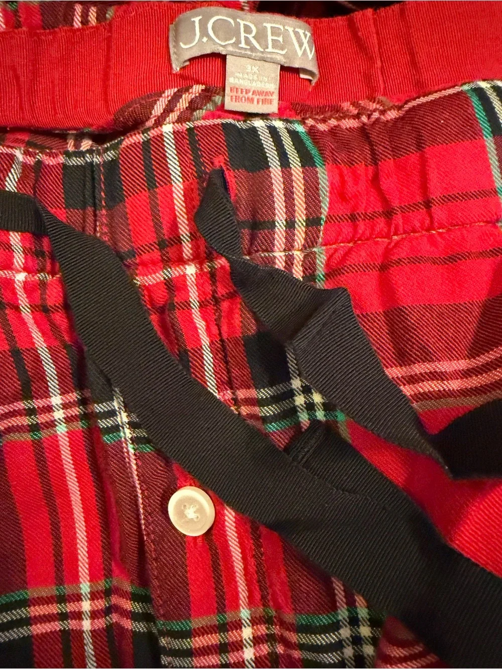 Men’s two piece J. Crew Red & Black Plaid Button-Down Shirt & Pajama Pants
